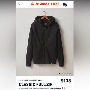 American giant black classic hoodie XL